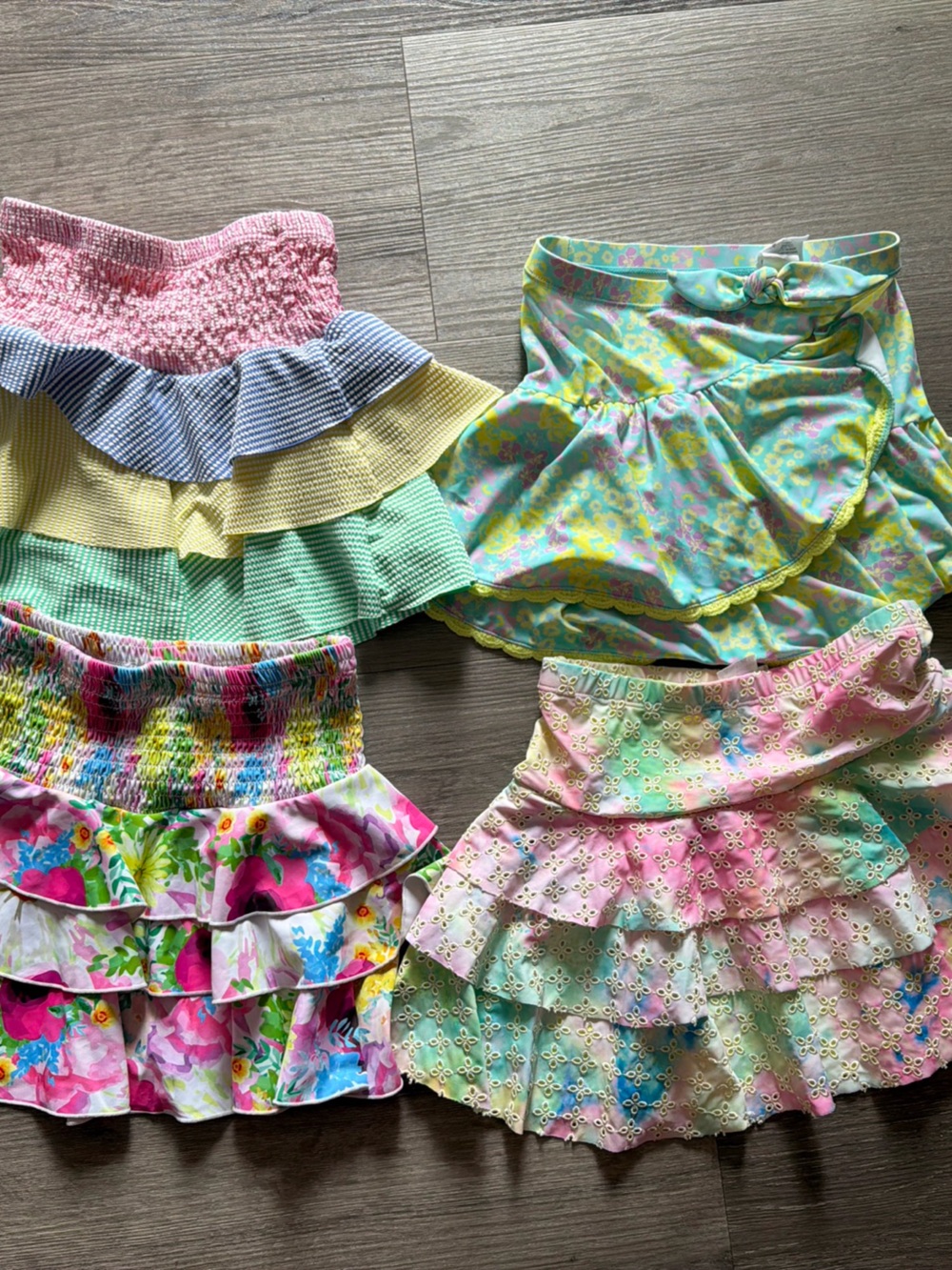Shade Critters Lot of 4 girls Ruffle mini Skirt swim coverup size large